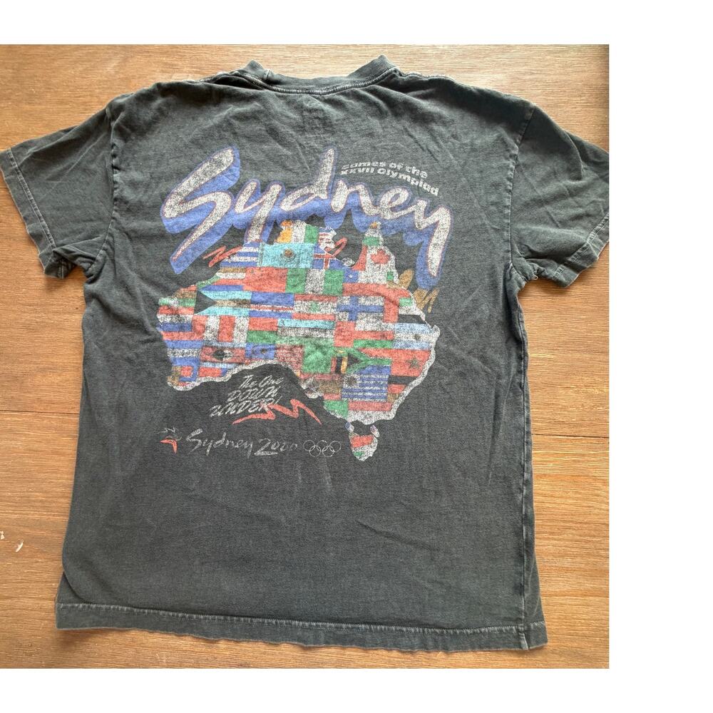 Vintage Sydney 2000 Olympics Graphic T-Shirt XL Black Olympic Heritage Tee
